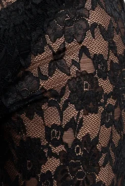 Bootcut Scalloped Lace Trouser - Black by Goddiva