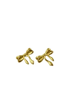 Bow Earring In Gold by Last True Angel