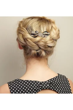 Bow Hair Clip With Diamante by QueenMee Accessories