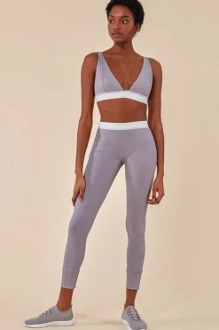 Bralette & Legging Workout Lounge Set - Light Grey by Cosmochic