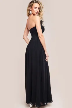 Bridesmaids Chiffon Maxi Dress - Black by Goddiva