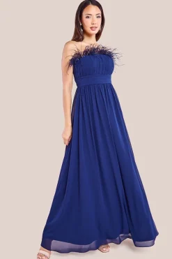 Bridesmaids Chiffon Maxi Dress - Navy by Goddiva
