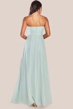 Bridesmaids Chiffon Maxi Dress - Sage Green by Goddiva