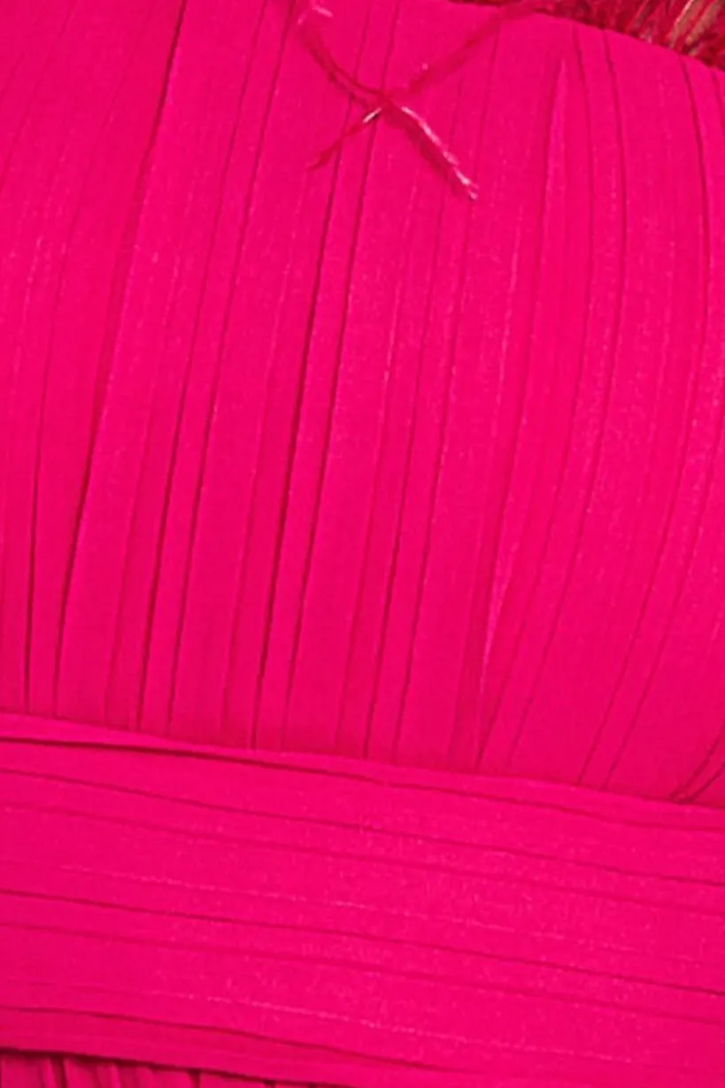 Bridesmaids Chiffon Maxi Dress - Hot Pink by Goddiva