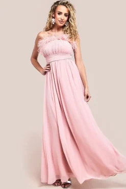 Bridesmaids Chiffon Maxi Dress - Blush by Goddiva