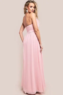 Bridesmaids Chiffon Maxi Dress - Blush by Goddiva