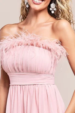 Bridesmaids Chiffon Maxi Dress - Blush by Goddiva