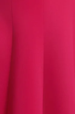 Cap Sleeve Plunging V-Neckline A-line Midi Dress - Magenta by Goddiva