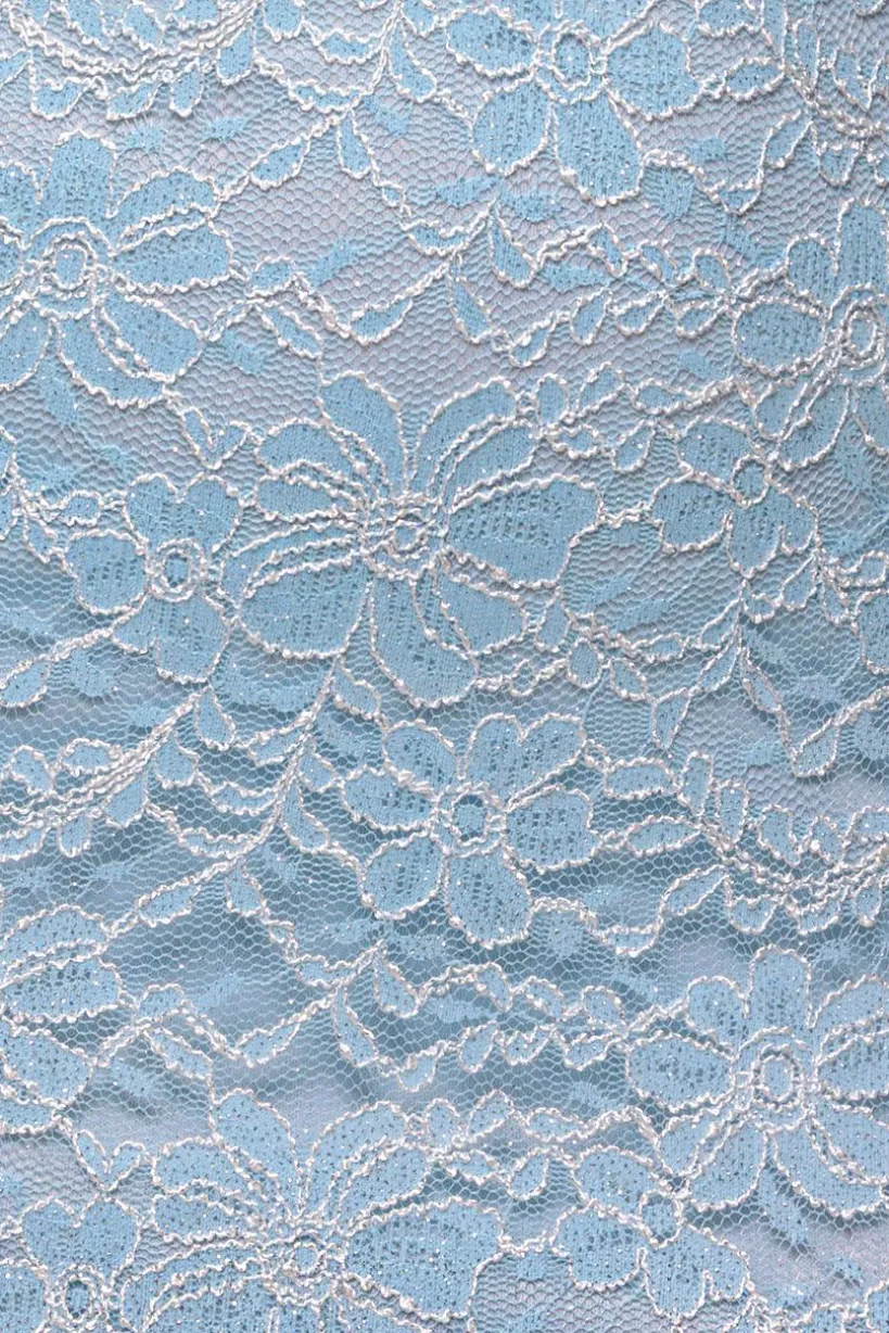 Cape Sleeve Lace Mermaid Hem Maxi Dress - Sky Blue by Goddiva