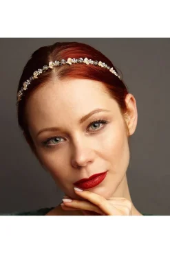 Chain Headband With Diamante Flowers by QueenMee Accessories
