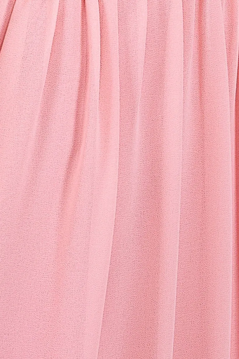Chiffon Maxi With Embellished Belt - Peach by Goddiva