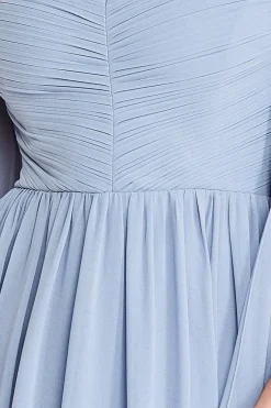 Chiffon Off The Shoulder Maxi With Cape Sleeves - Blue by Goddiva