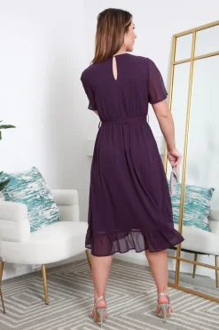 Chiffon Wrap Dress With Tea Sleeves by Double Second