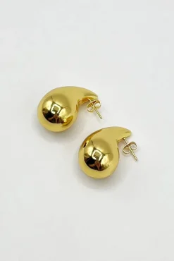 Chunky Waterdrop Earrings In Gold by SVNX