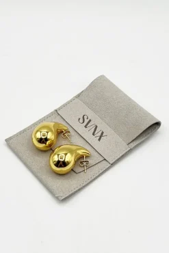 Chunky Waterdrop Earrings In Gold by SVNX