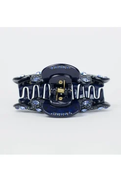 Claw Clip With Crystal In Blue by QueenMee Accessories