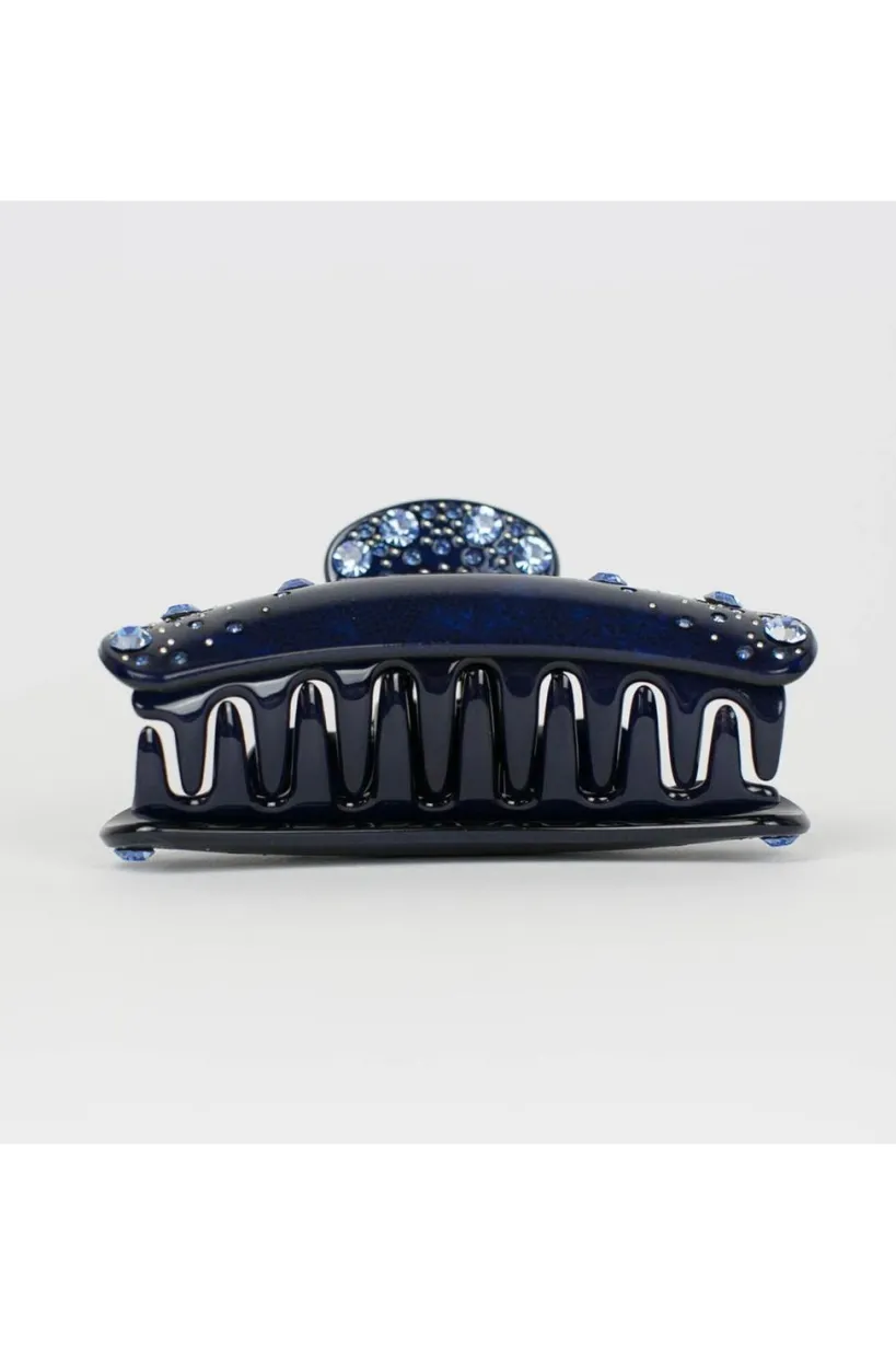 Claw Clip With Crystal In Blue by QueenMee Accessories