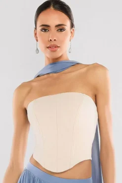 Compact Crepe Lace Up Corset by Goddiva