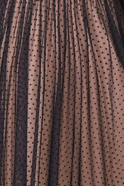 Corsage V-Neck Dobby Mesh Maxi - Black by Goddiva