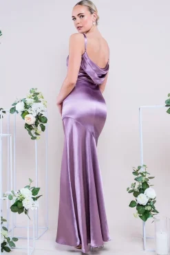 Cowl Back Satin Maxi Dress - Rosepink by Goddiva