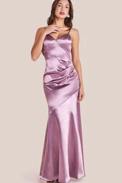 Cowl Back Satin Maxi Dress - Rosepink by Goddiva