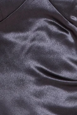 Cowl Back Satin Maxi Dress - Black by Goddiva