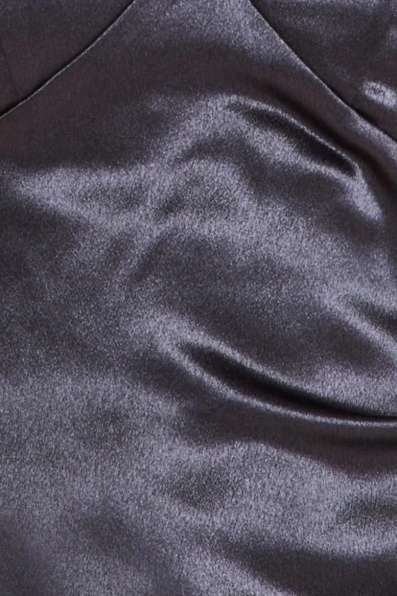 Cowl Back Satin Maxi Dress - Black by Goddiva