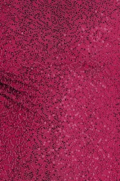 Cowl Back Sequin Maxi - Burgundy by Goddiva