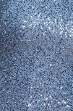 Cowl Back Sequin Maxi Dress - Blue by Goddiva