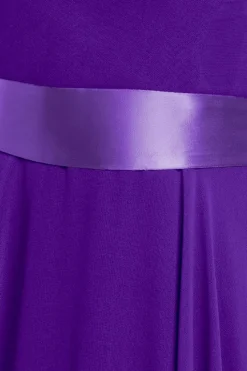 Cowl Neck Chiffon Maxi Dress - Purple by Goddiva