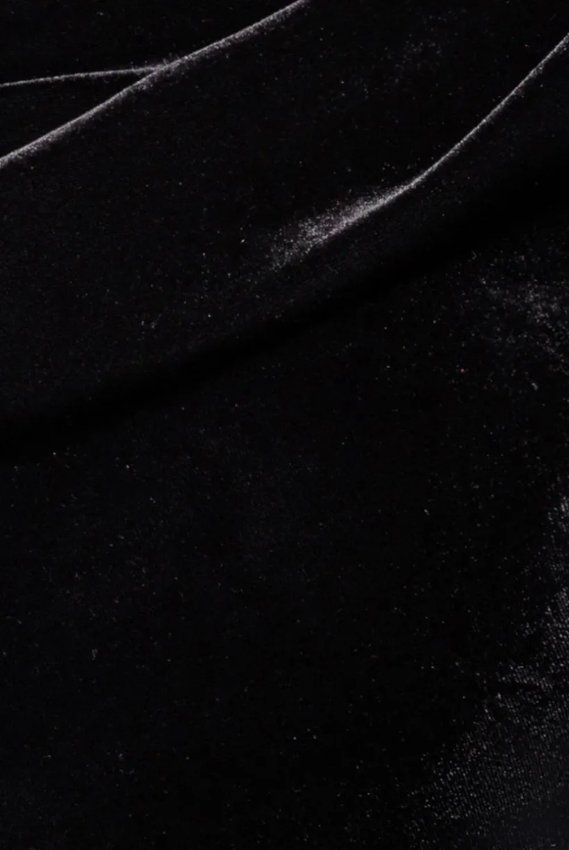 Cowl One Shoulder Velvet Maxi Dress - Black by Goddiva