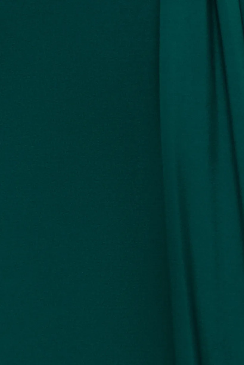 Cowl Plunge Draped Mermaid Maxi Dress - Emerald Green by Goddiva