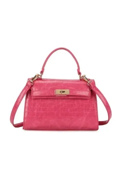 Croc Crossbody In Hot Pink by SVNX