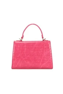 Croc Crossbody In Hot Pink by SVNX