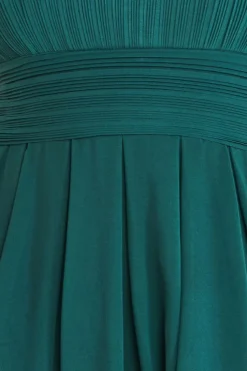 Crochet & Pleated Top High Low Maxi - Emerald by Goddiva