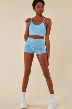 Cropped Bralette & Cycle Short Set - Blue by Cosmochic