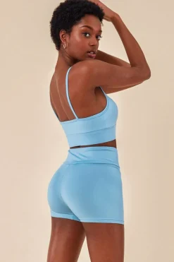Cropped Bralette & Cycle Short Set - Blue by Cosmochic