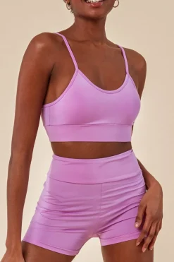 Cropped Bralette & Cycle Short Set - Purple by Cosmochic