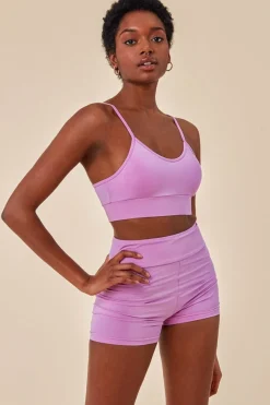 Cropped Bralette & Cycle Short Set - Purple by Cosmochic