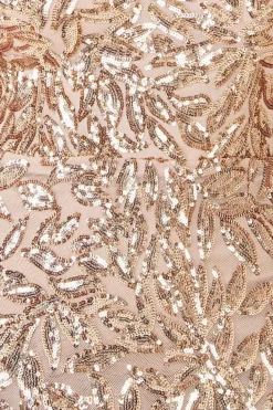Cross Back Diamante Strap Sequin Maxi - Gold by Goddiva