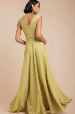 Crossover Lurex Glitter Maxi Dress - Gold by Goddiva