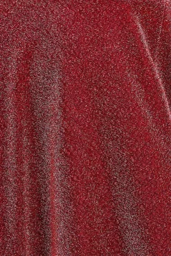 Crossover Lurex Glitter Maxi Dress - Wine by Goddiva