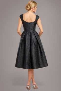 Crushed Satin Sleeveless A Line Midi Dress - Black by Goddiva