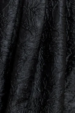 Crushed Satin Sleeveless A Line Midi Dress - Black by Goddiva