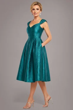 Crushed Satin Sleeveless A Line Midi Dress - Emerald Green by Goddiva