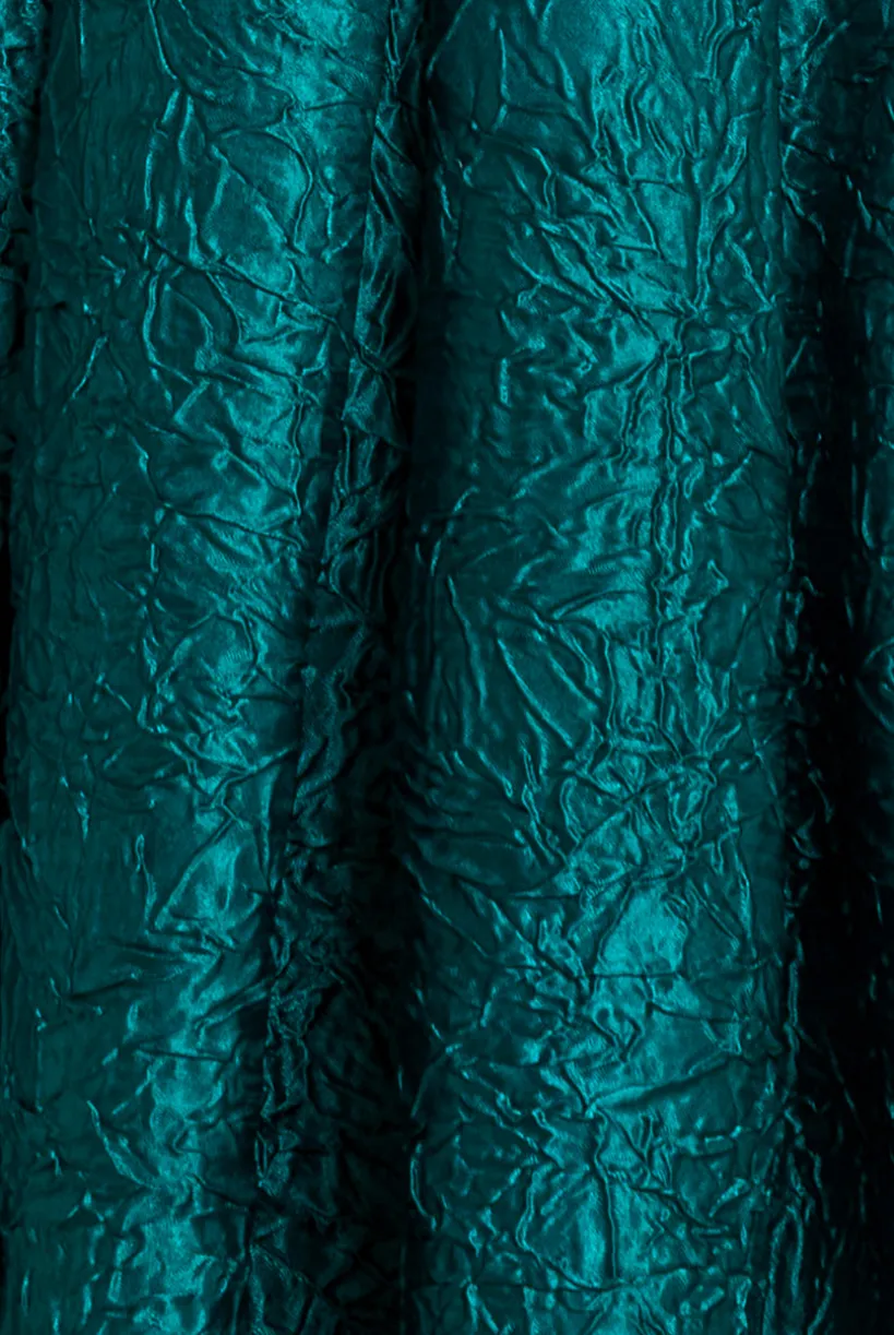 Crushed Satin Sleeveless A Line Midi Dress - Emerald Green by Goddiva