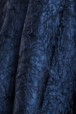 Crushed Satin Sleeveless A Line Midi Dress - Navy Blue by Goddiva