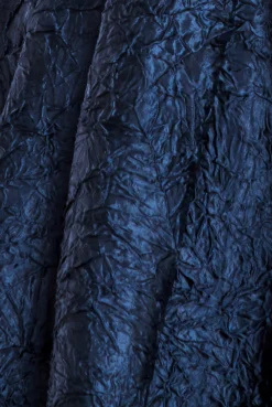 Crushed Satin Sleeveless A Line Midi Dress - Navy Blue by Goddiva