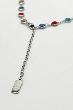 Crystal Chain Necklace In Multi - Gift Boxed by SVNX