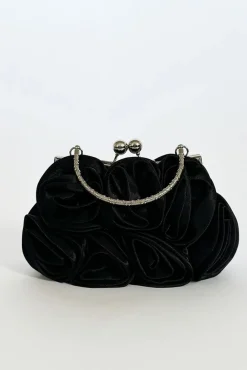 3D Rose Clutch Bag In Black by SVNX